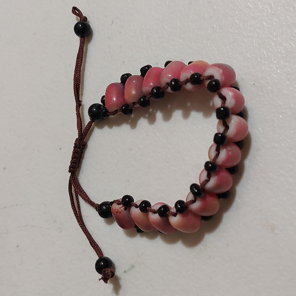 Pink Tones Glass Shamballa Macrame Bead Bracelet